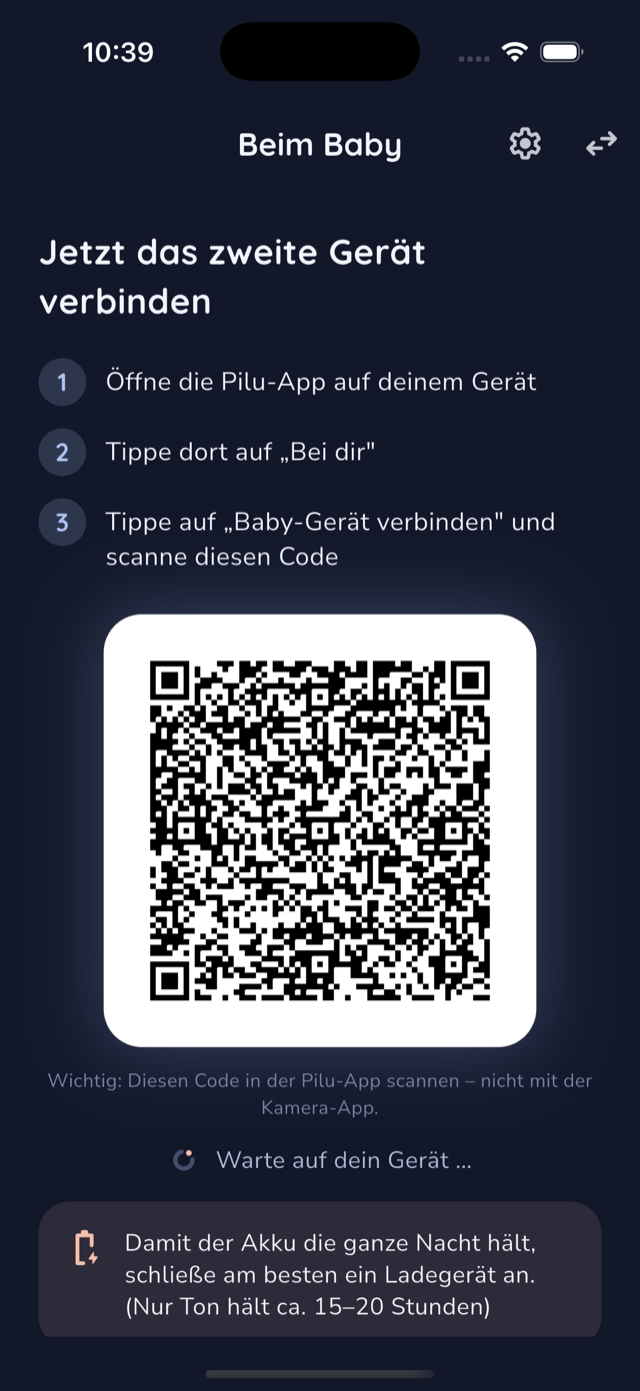 Pair with a QR code — encrypted and pinned to exactly this device.